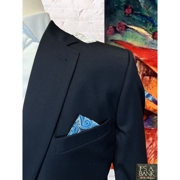 New Jos A Bank Signature 46R Navy Blue SuperFine Suit Jacket Blazer Separate - Picture 3 of 15